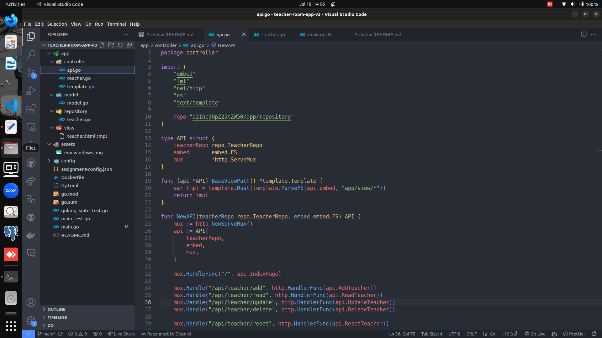 Teacher Room Backend